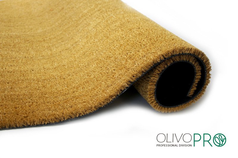OLIVO.shop Zerbino Rotolo Garden In Cocco Sintetico - Antiscivolo, Cattura Sporco, Effetto Mélange, Grigio Chiaro 70x100 Cm (Tagliabile Su Misura)