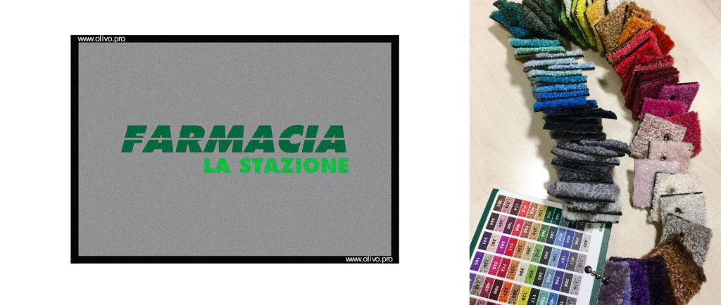 Tappeto per farmacia personalizzato con logo: Farmacia La Stazione Tappeto per farmacia personalizzato con logo: Farmacia La Stazione