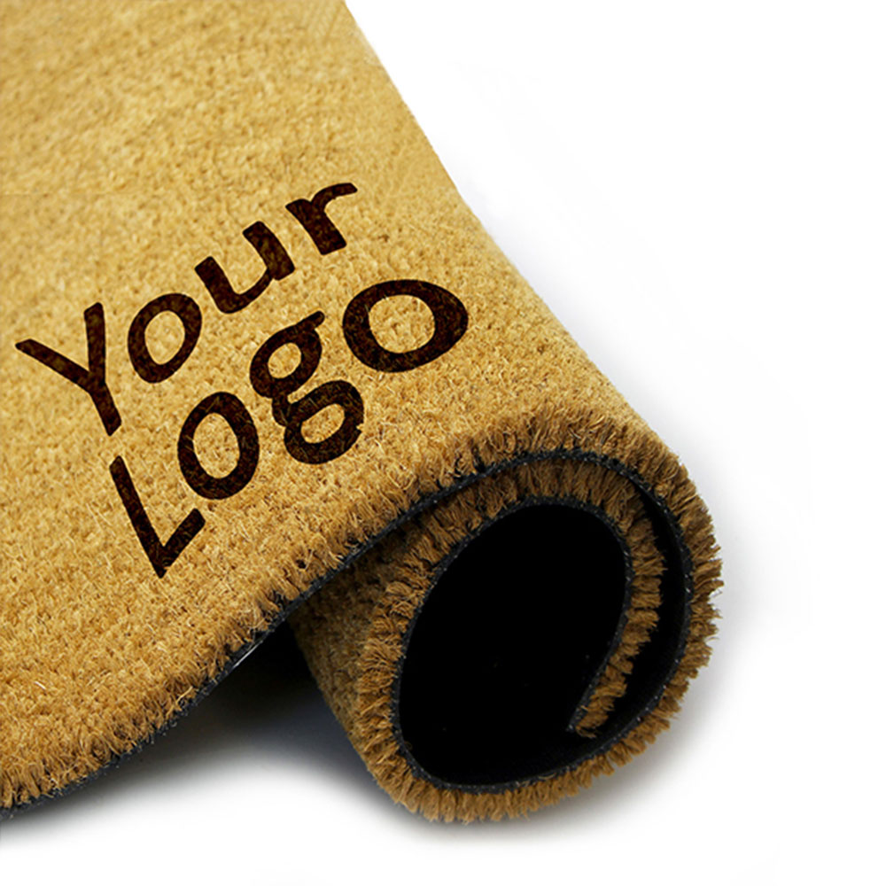 Saloni parrucchieri: tappeto personalizzato con logo in cocco naturale