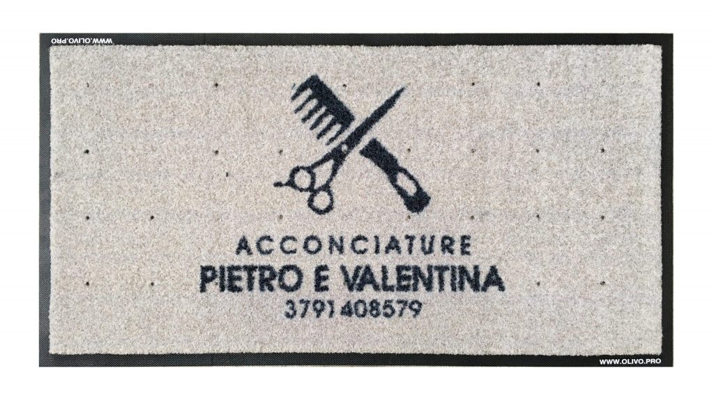 Tappeti ingresso personalizzati per negozio parrucchieri