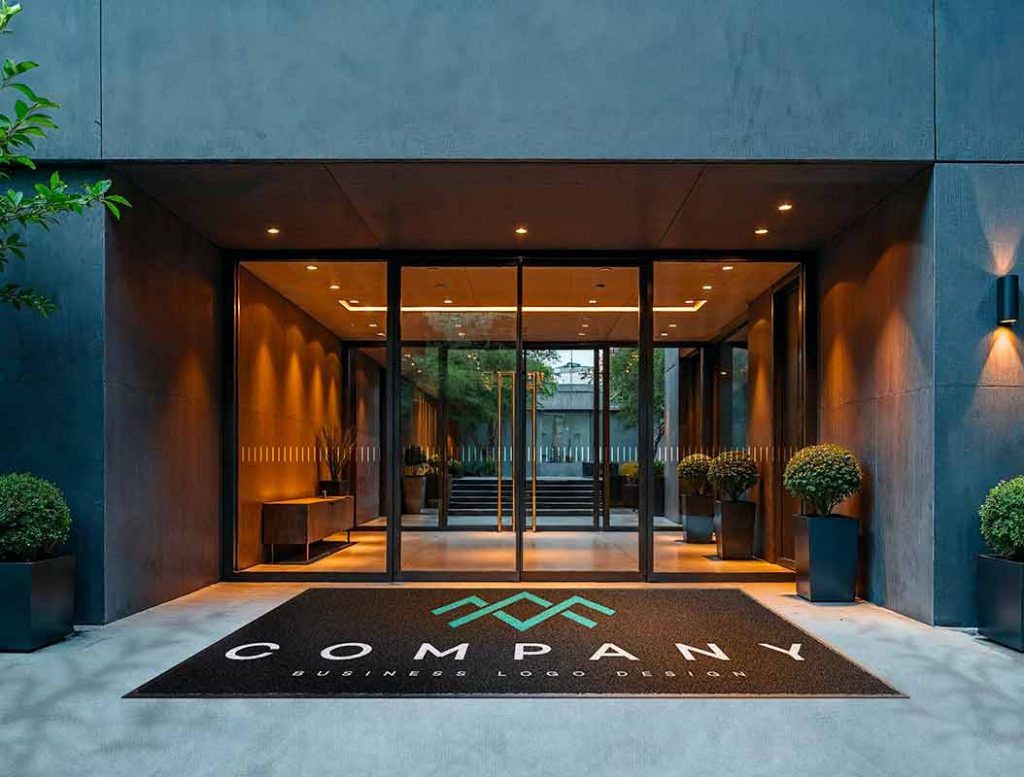 Tappeto d'ingresso con logo aziendale