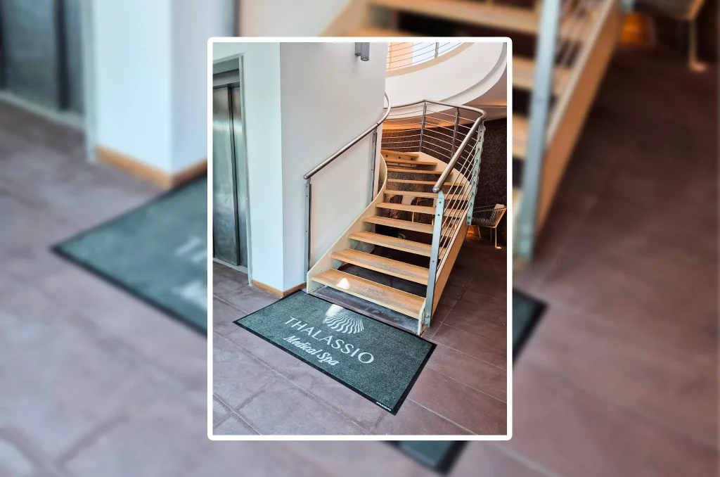 Un tappeto personalizzato con logo per una Medical Spa