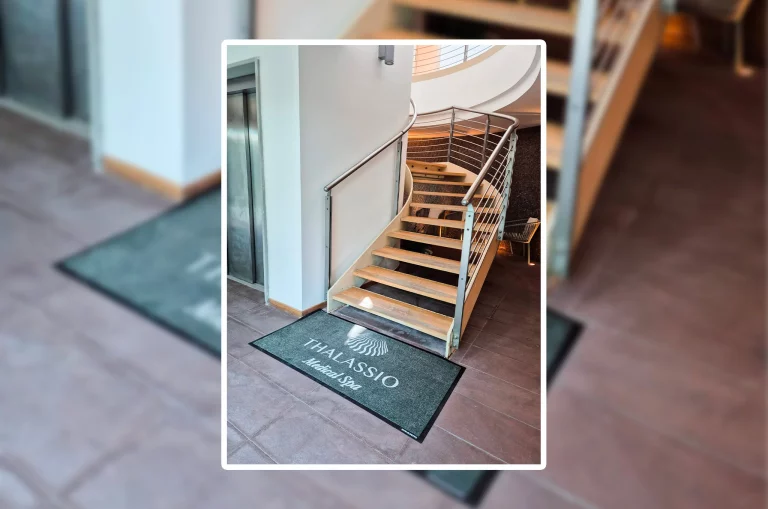 Un tappeto personalizzato con logo per una Medical Spa